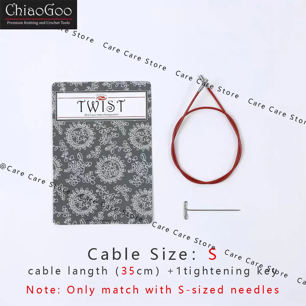 Knitting Needle Cable, ChiaoGoo TWIST Red for Interchangeable Needle Tips