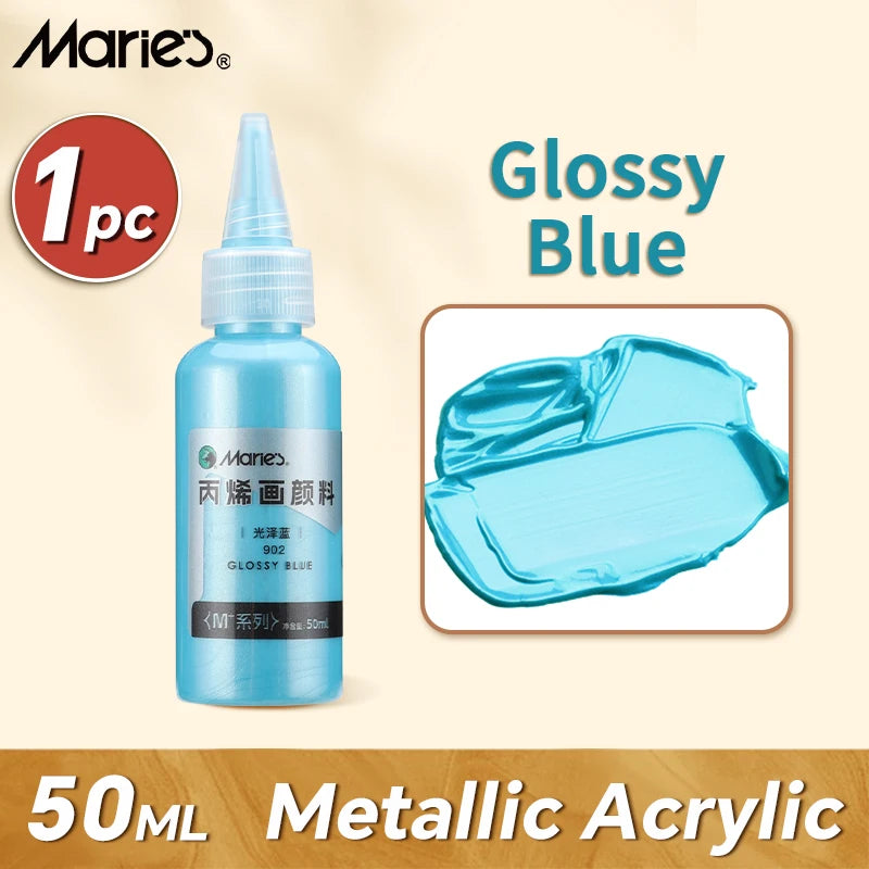Marie's Metallic Acrylic Paint 50ml — Pearlescent & Shiny Pigments