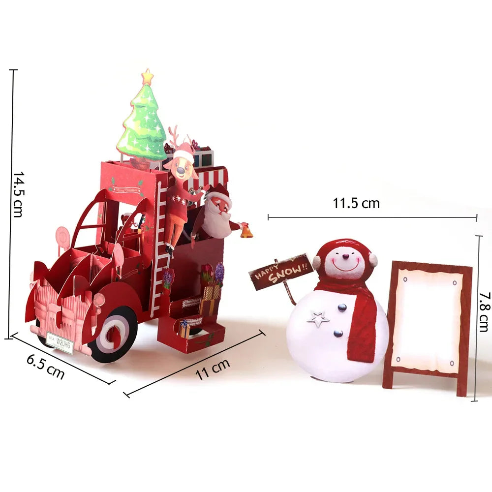 Christmas Card 3D Pop-Up Santa Tree Reindeer Holiday Greeting 36 Designs