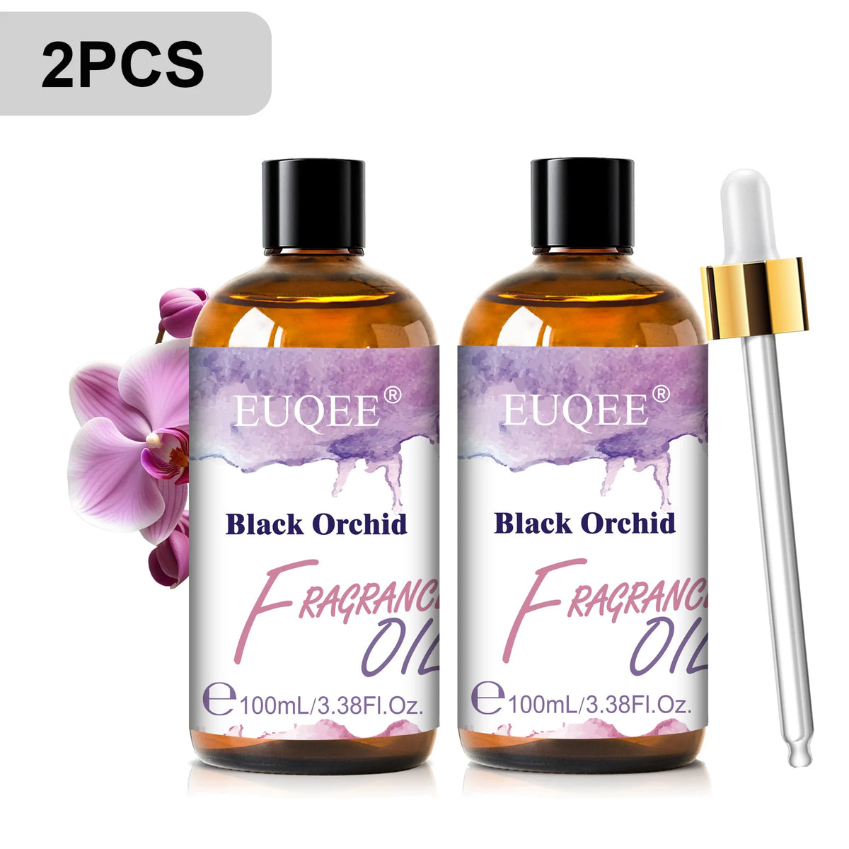 EUQEE Premium Fragrance Oil 100ml UV Glass Gold Dropper Candle Soap Bath Bomb 18 Scents