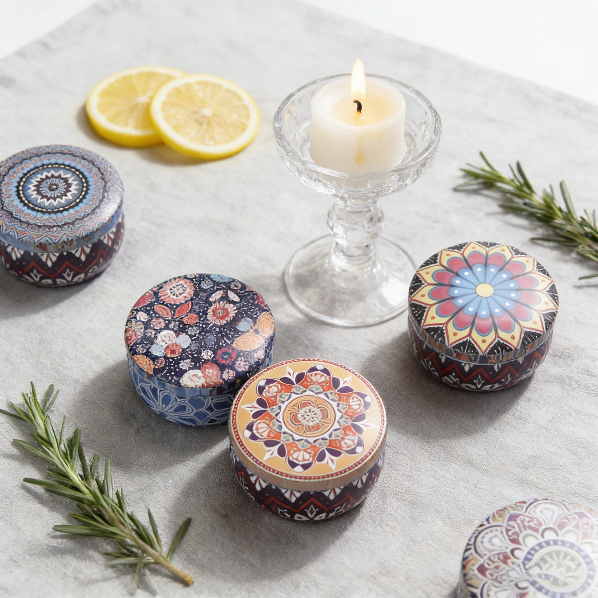 1 Pack of Ham-Scented Aromatherapy Candles, Small Tin Can Aromatherapy Candles, Available in White Tea Flower, Mint, Foxtail Grass, Honeysuckle, Bluebell, Jasmine, Lemongrass, Vanilla, Freesia, Lavender, Coconut Milk Scent, P