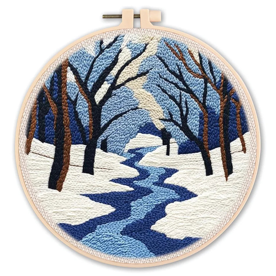 Punch Needle Kit, Cozy Winter Designs for Beginner Embroidery & Home Decor