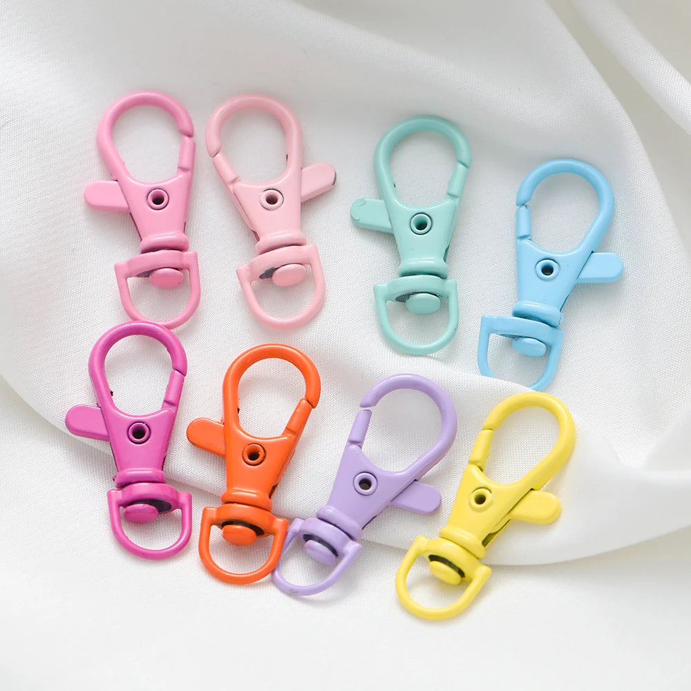Keychain Findings Colorful Swivel Lobster Clasp Hooks Split Key Craft Supplies