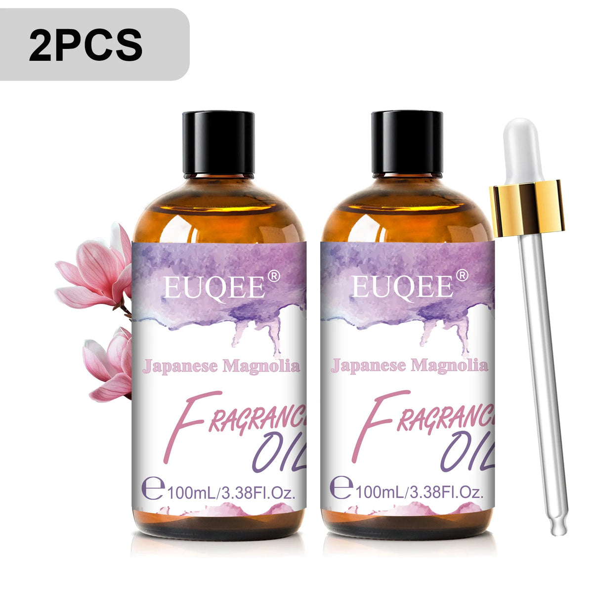 EUQEE Premium Fragrance Oil 100ml UV Glass Gold Dropper Candle Soap Bath Bomb 18 Scents