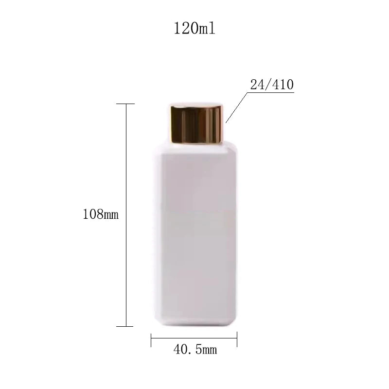 Screw-Cap Bottles Empty Square PET Gold Silver Tone Cosmetic Packaging 30 Pack