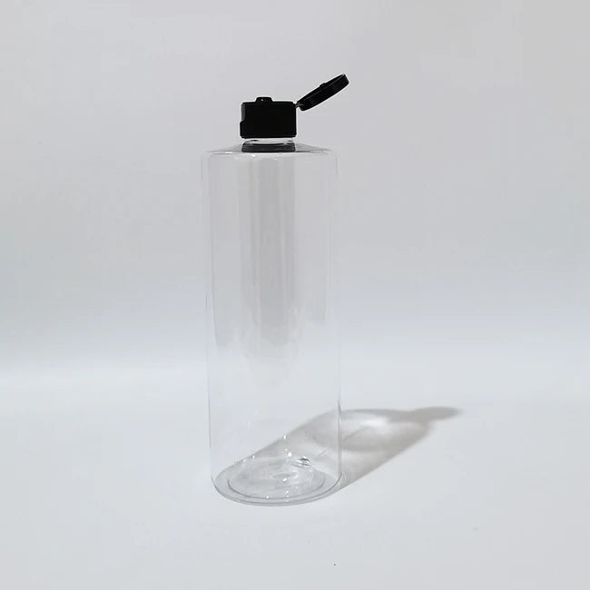 Flip-Top Bottles Empty PET Black White Clear Cosmetic Packaging 14 Pack