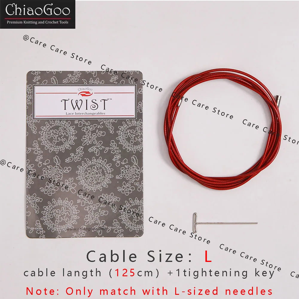 Knitting Needle Cable, ChiaoGoo TWIST Red for Interchangeable Needle Tips