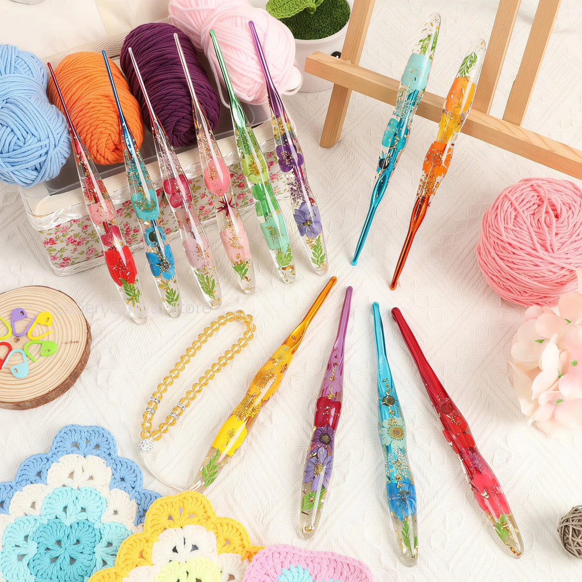 Crochet Hooks, Resin Handles for Handmade Knitting & Crochet Projects