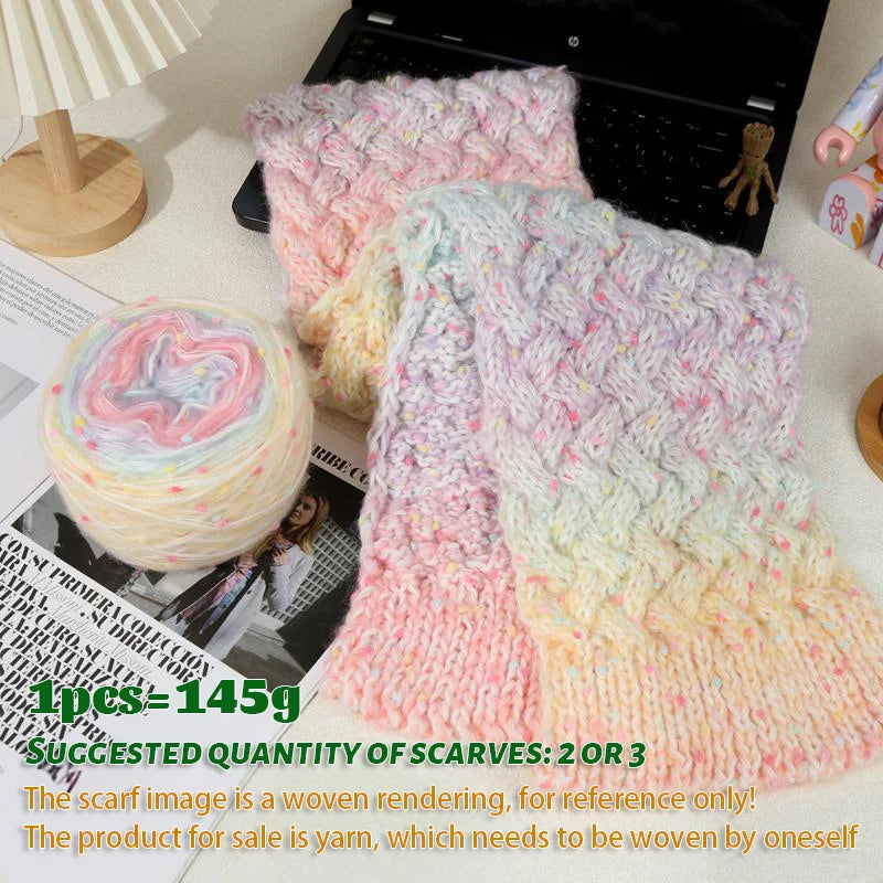 Yarn, Color-Dot Gradient for Handmade Scarves, Hats & Knitting Projects