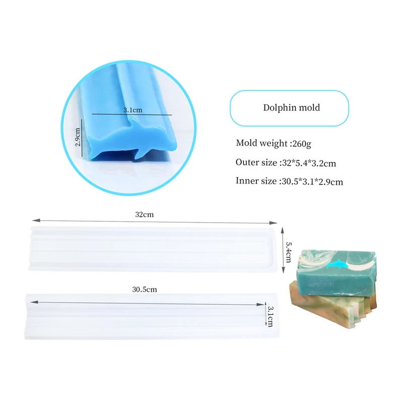 Tube Soap Loaf Mold - Silicone Embedded Shape, 13 Designs