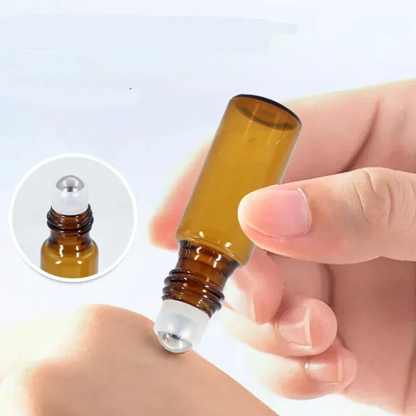 Spray Bottles Empty Amber Glass with Funnels and Droppers 5 Pack