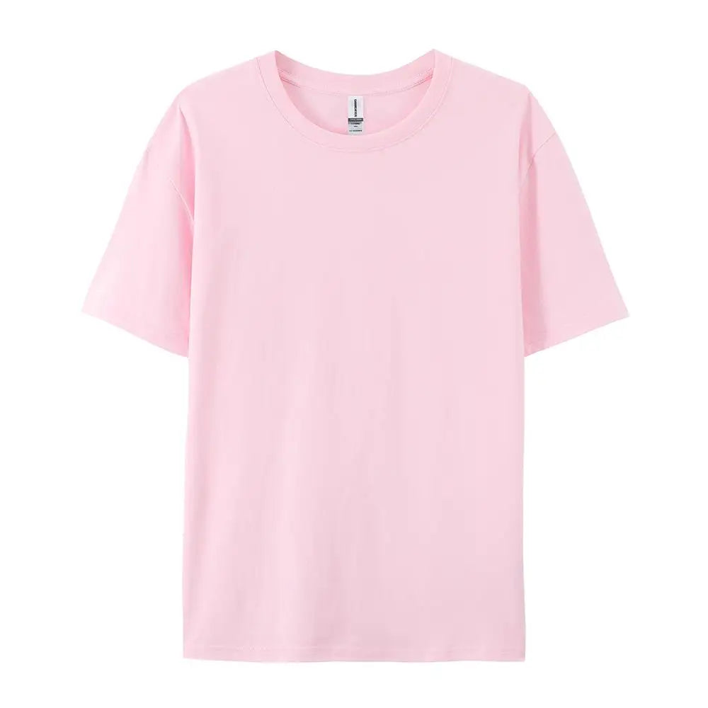 T-Shirt Unisex Solid Color 100% Cotton Loose Fit Short Sleeve Candy Color Tee