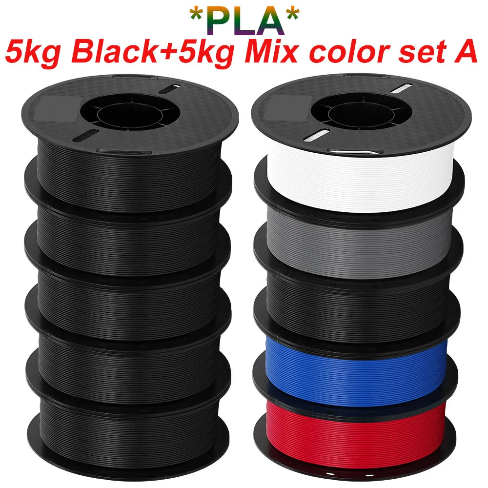 KINGROON 10KG PLA Filament PETG 3D Filament 1.75mm For 3D Printer Filament Bundle Mixed Colors FDM Printing Material Fast Ship