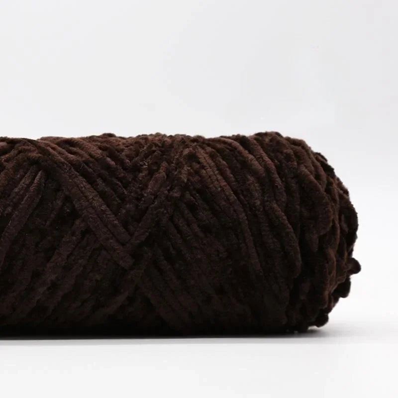 Yarn, Chenille Velvet-Style with Gold Luster for Scarves, Sweaters & Dolls
