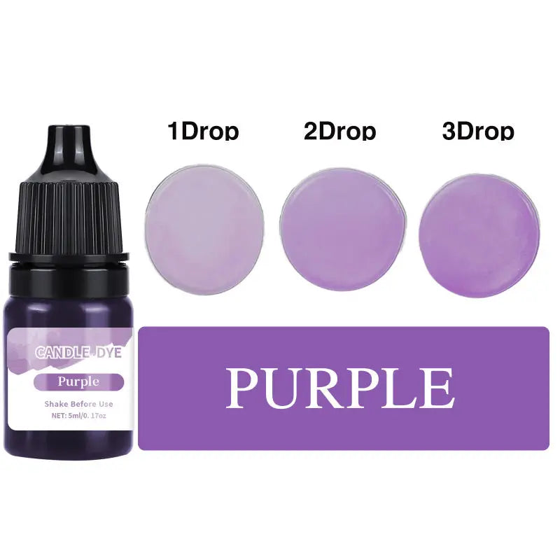 Liquid Candle & Soap Colorant 5ml — 20 Colors for Soy, Beeswax & Paraffin