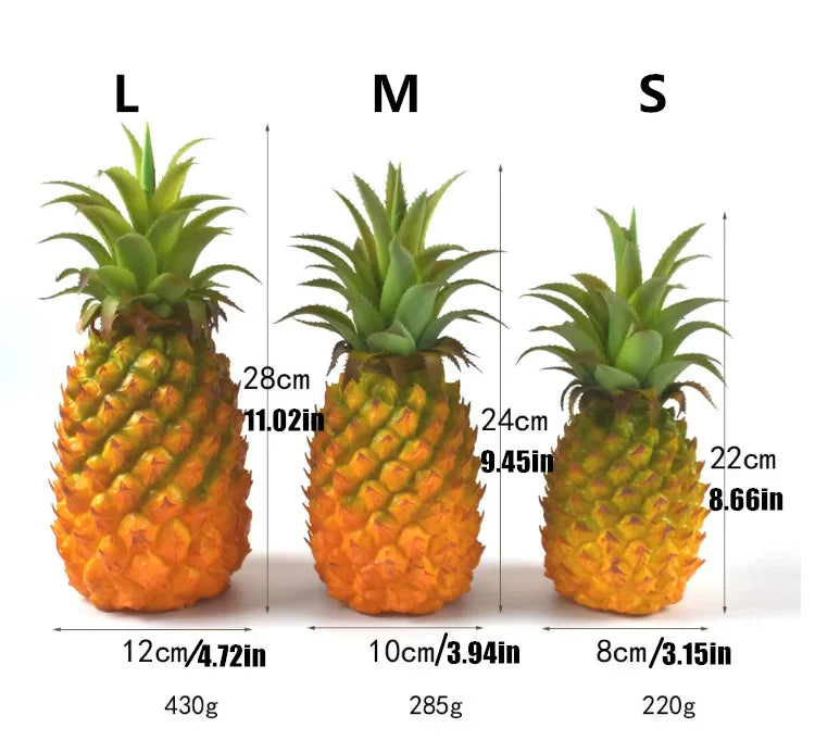 Large Yellow Pineapple Tropical Fruits Decorative Foam Artificial Imitation Fake Decorations Display Decor DIY Craft