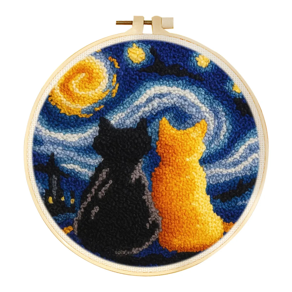 Punch Needle Kit, Cartoon Animals with Hoop for Beginner Yarn Crafts