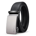 Men's Genuine Leather Belt Automatic Buckle Adjustable for Jeans, Business Wear