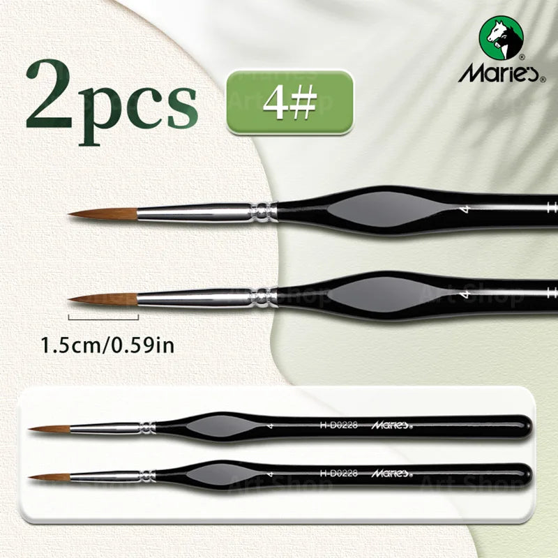 Micro Detail Paint Brush, Marie's — 11 Sizes, 00000 to 7, Nylon Hair