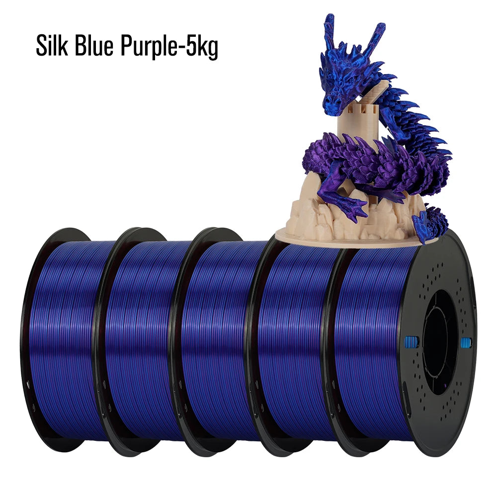 KINGROON Silk Dual-color PLA Filament 3D Printer 1.75mm 11/22 lbs Silk PLA Filament Plastic Materials 3D Printing Special Color