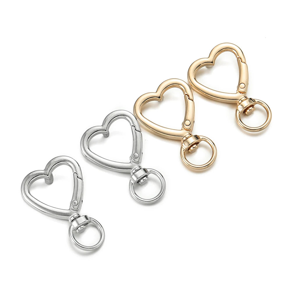 Swivel Clasps Alloy Heart Keyring Snap Hooks DIY Jewelry Making Craft Supplies