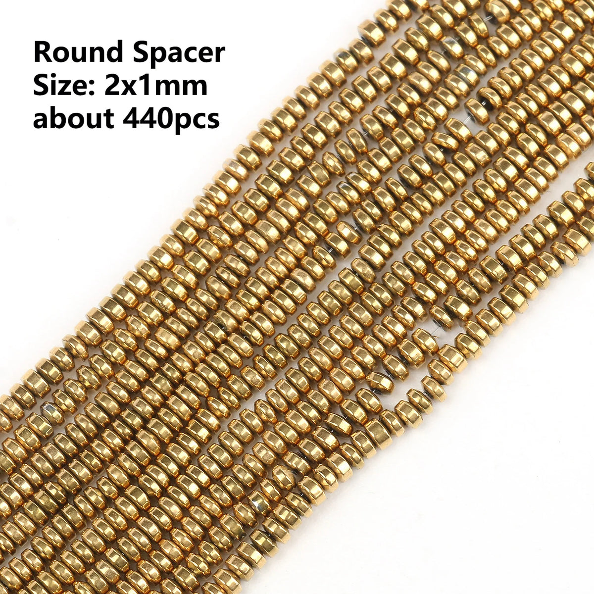 Stone Beads Gold-Tone Hematite-Style Spacer Shapes for DIY Jewelry Making