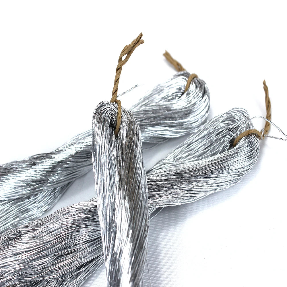 Embroidery Thread, Silver-Colored for Handmade Needlework & Sewing Crafts