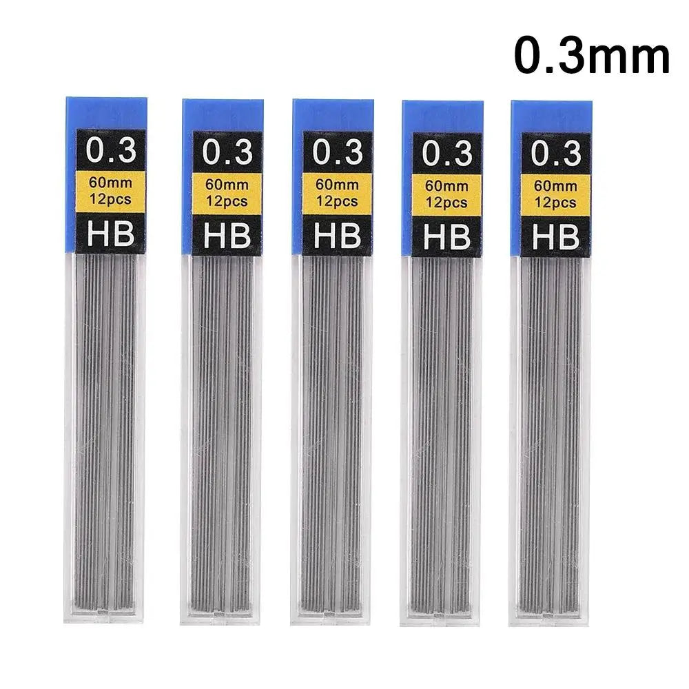 Mechanical Pencil, Metal Anti-Slip Grip, 0.3–2.0mm + Lead Refills