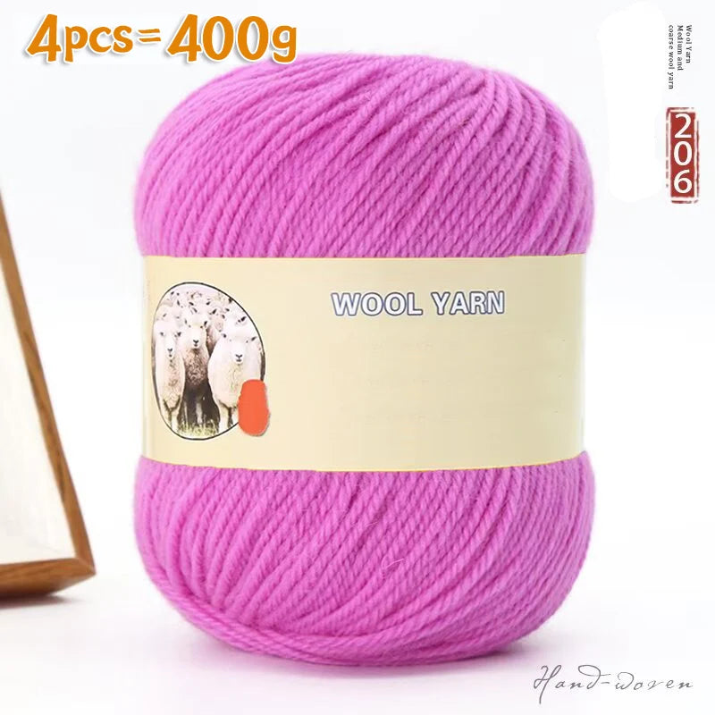 Yarn, Medium-Thick for Hand Knitting Sweaters, Hats, Scarves & Coats