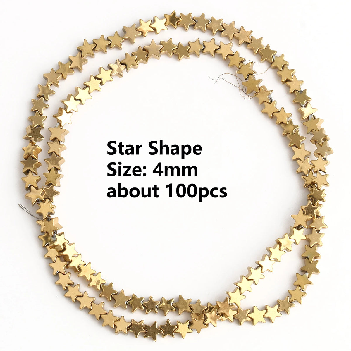 Stone Beads Gold-Tone Hematite-Style Spacer Shapes for DIY Jewelry Making