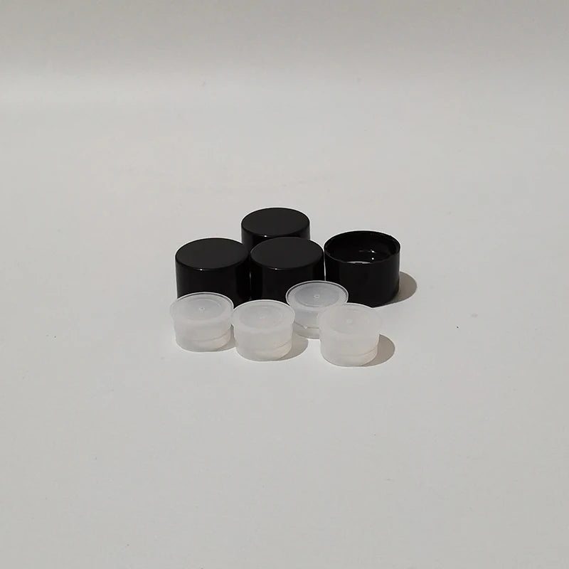 Bottle Screw Caps Inner Plugs Plastic Black White Clear 100 Pack