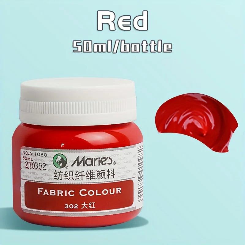 Fabric Paint, Marie's Permanent 50ml — 19 Colors for Clothing & DIY Art
