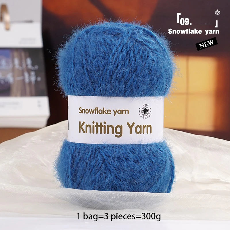 Yarn, Long-Pile Snowflake Texture for Shawls, Sweaters, Hats & Scarves