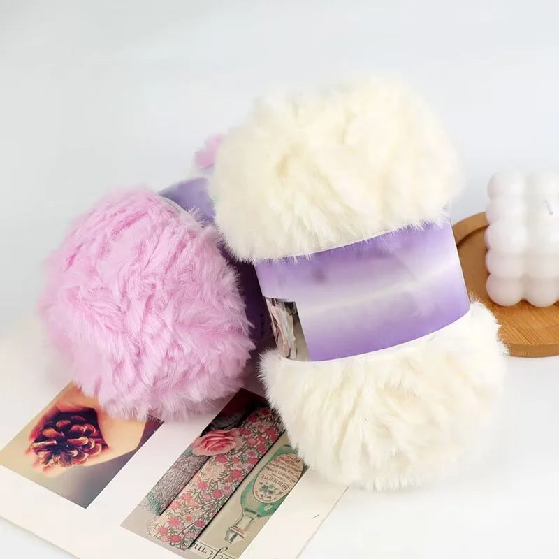 Yarn, Faux Fur for Handmade Slippers, Sweaters, Scarves & Winter Hats