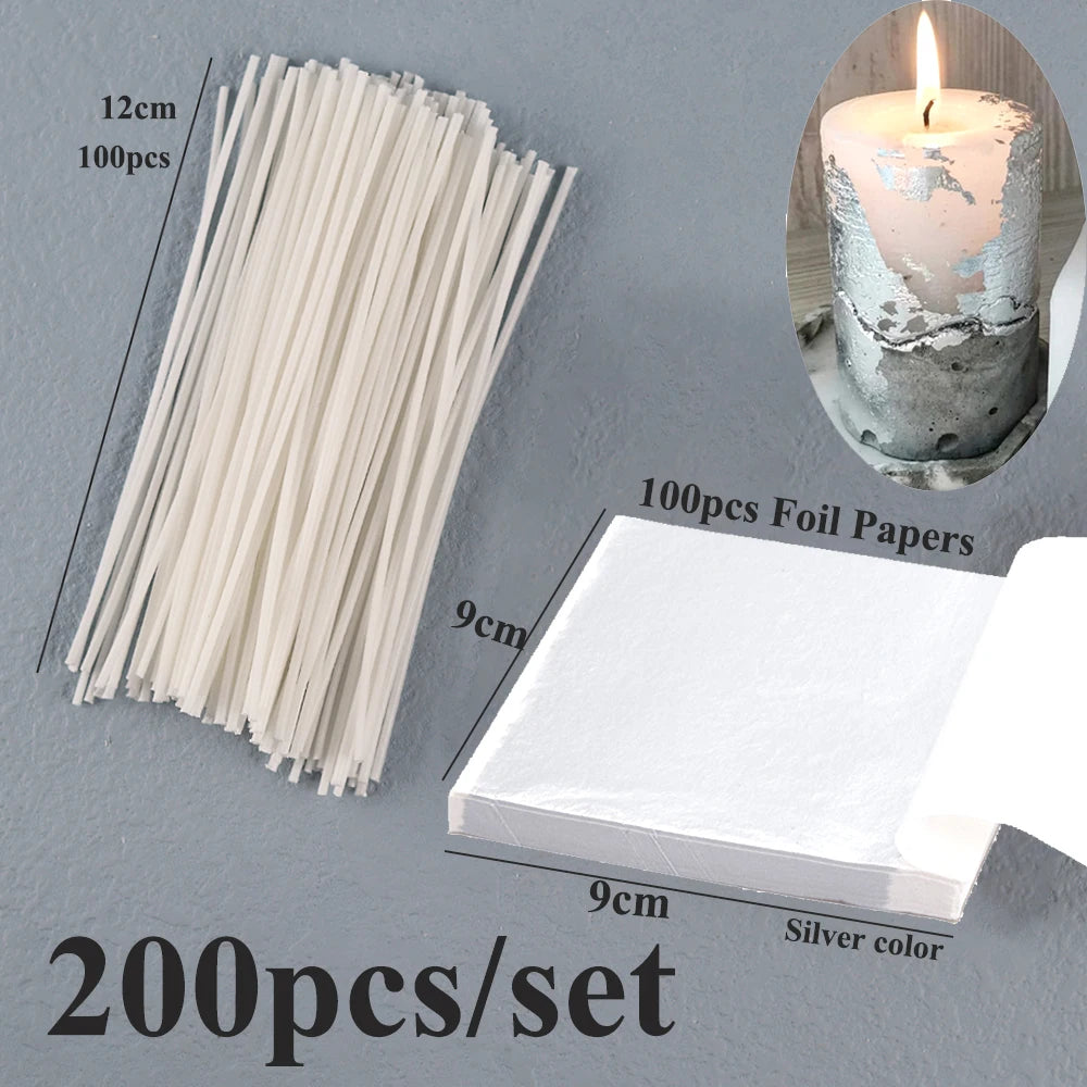 Candle Wicks Pre-Waxed Cotton Smokeless Metal Tab 1-8in DIY Candle Making