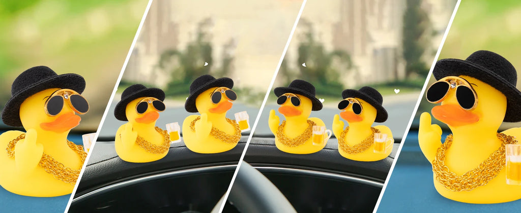 Rubber Middle Finger Duck Car Car Dashboard Ornament Decoration