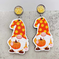 New Autumn Thanksgiving Earrings Maple Leaf Pumpkin Dwarf Wooden Earrings Jewelry Thanksgiving Festival Gift