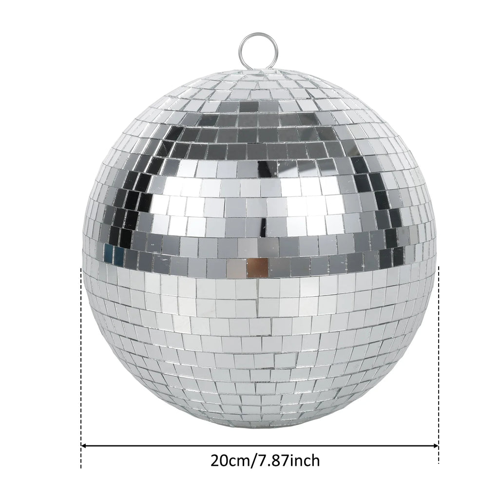 Disco Mirror Ball 7.87 in (20cm), Glass, Hanging, Party & Stage