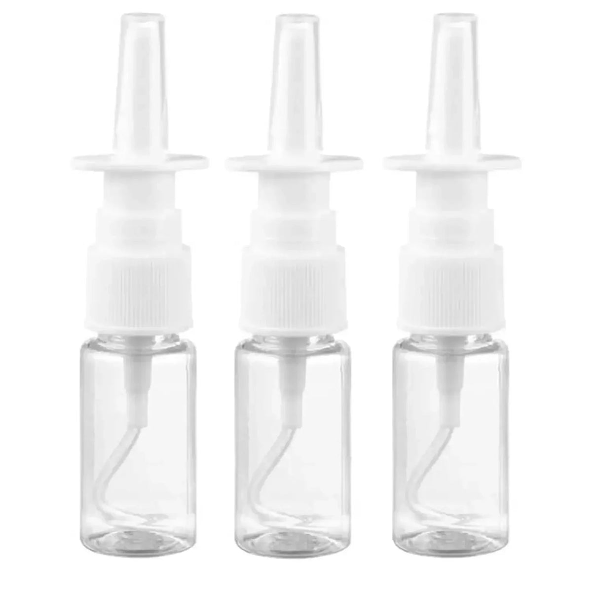 Nasal Spray Bottles Empty White Plastic Refillable Pump Containers 5 Pack