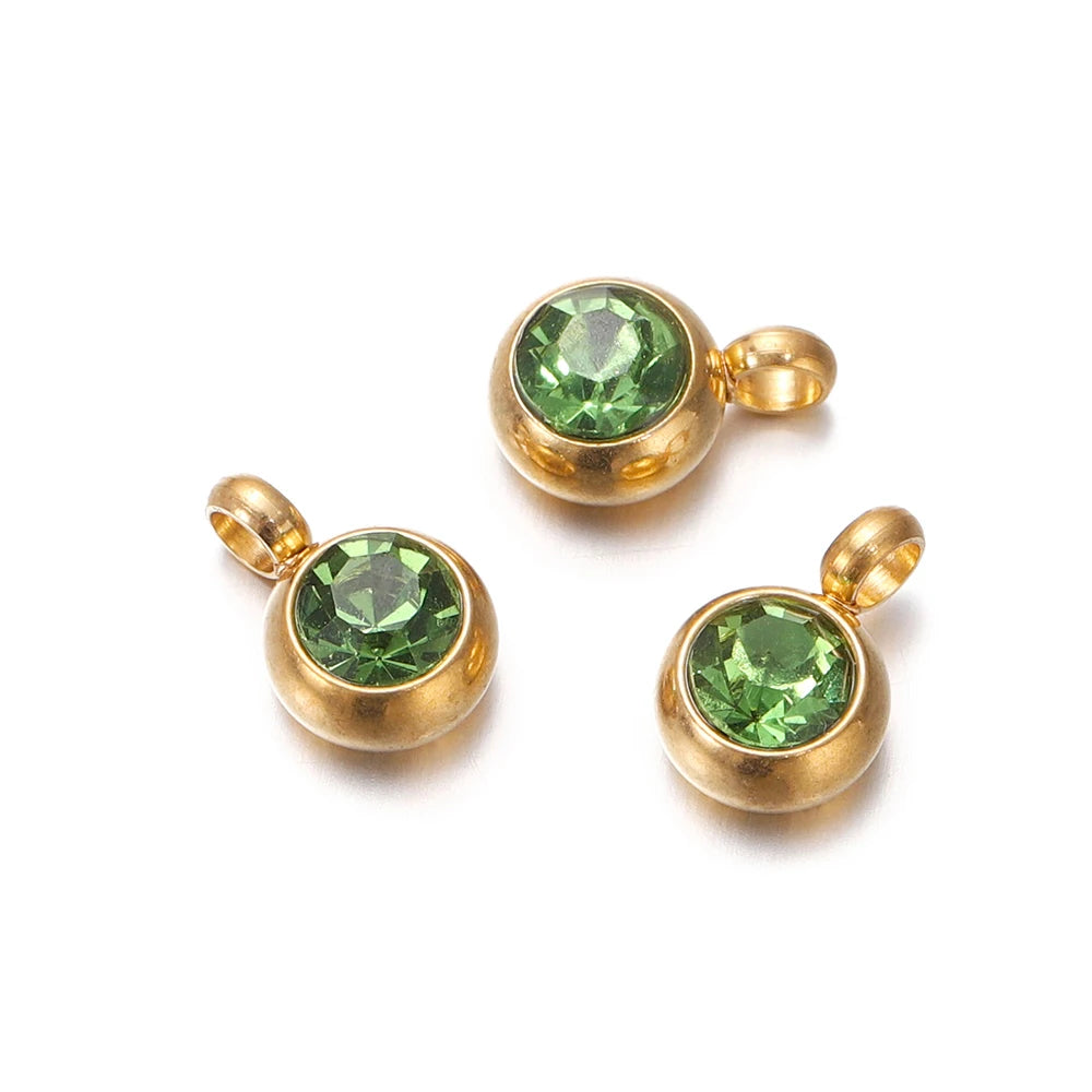 Earring Components Stainless Steel Birthstone Necklace Pendant Craft Supplies