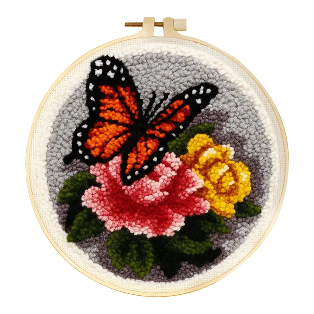 Punch Needle Kit, Animal Patterns with Frame for Handmade Embroidery Art