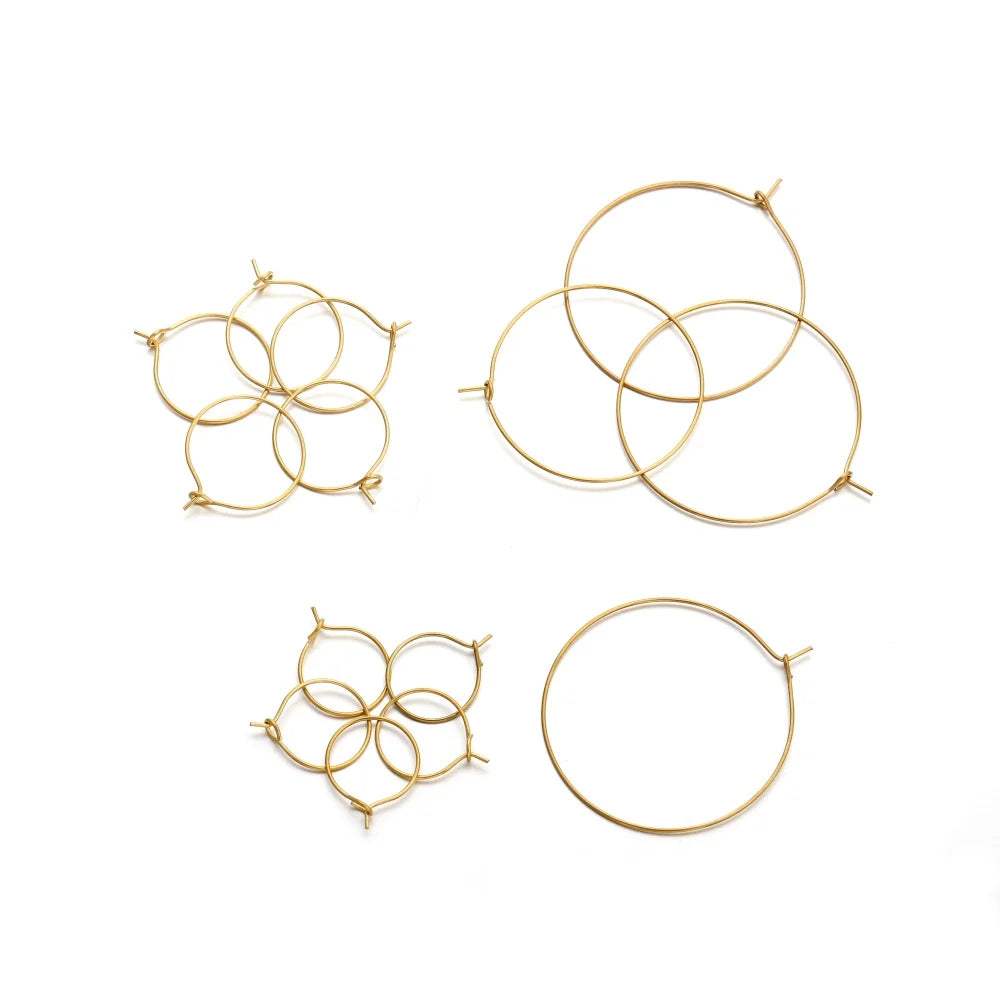Ring Settings Stainless Steel Earrings Open Earring Hooks Base Craft Supplies
