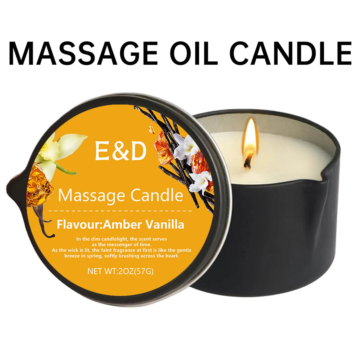 Massage Candles EVODUCK Orange Jasmine Geranium Floral Citrus Fragrances