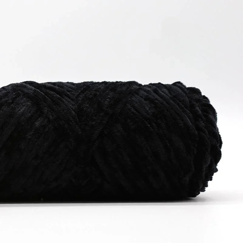 Yarn, Chenille Velvet-Style with Gold Luster for Scarves, Sweaters & Dolls