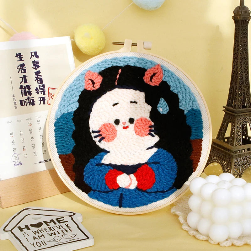 Punch Needle Kit, SDOYUNO Animal Hoop Art for Handmade Home Decor