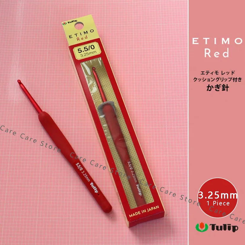 Crochet Hook, Tulip Etimo Red for Handmade Yarn Crafts & Needlework