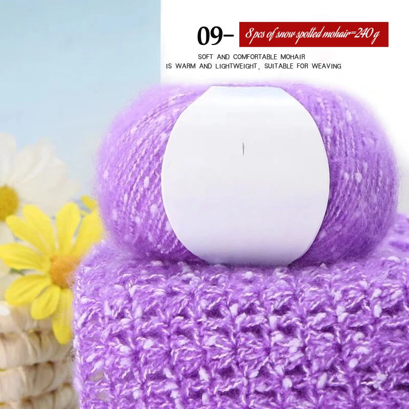 Yarn, Snow-Dot Effect for Knitting Sweaters, Shawls, Headbands & Hats