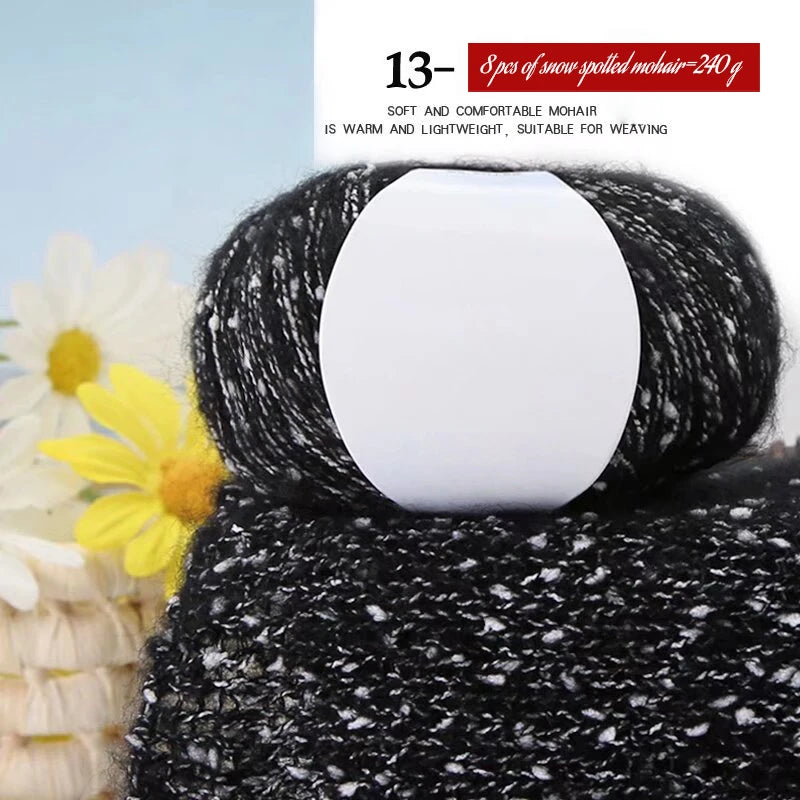 Yarn, Snow-Dot Effect for Knitting Sweaters, Shawls, Headbands & Hats