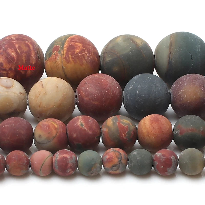 Stone Beads Matte Round Turquoise Jasper Quartz Styles for DIY Jewelry Making