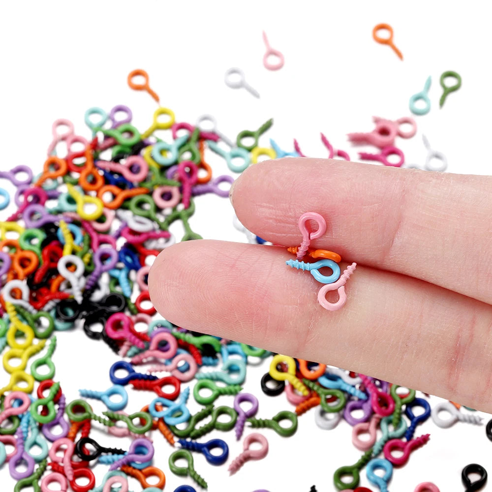 Eye Pins Metal Mini Screw Hooks Colorful Eyelets DIY Jewelry Making